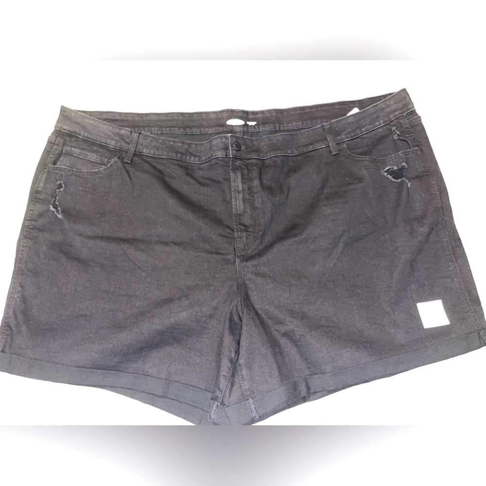 Old Navy Womens‎ 30 Plus Boyfriend Cuffed Back Jean Distressed Denim Shorts